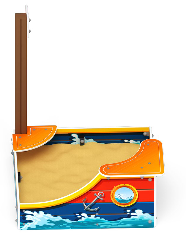 Песочница средняя Кораблик (Морской стиль) - ИО 5.03.01-01