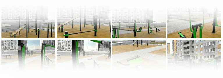 Фото смонтированных тренажеров