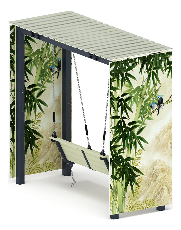 Пергола с диваном (Бамбук) - МФ 78.06.01-02.И1 /с поликарбонатом/