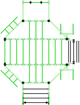 Многофункциональный спортивный комплекс (зеленый) МК 100.01-02