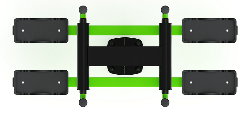 Двойные лыжи (зеленый) - Уличный тренажер - СТ 009-12.И1