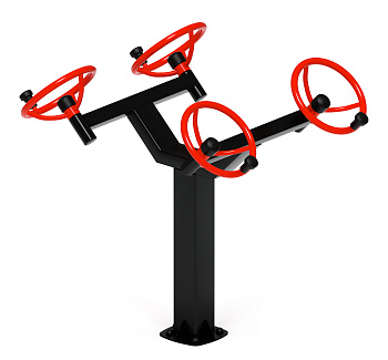 Рули (положение сидя) красный - Уличный тренажер - СТ 102-11