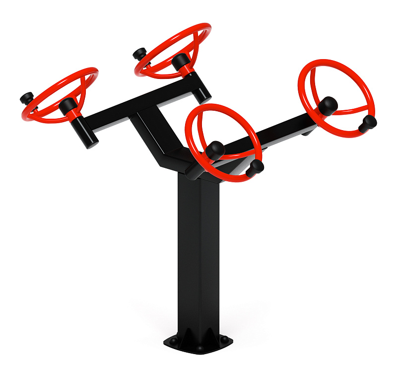 Рули (положение сидя) красный - Уличный тренажер - СТ 102-11