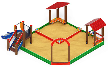 Песочный дворик с горкой (Ракушки) - ИО 6.01.05-01 H=750