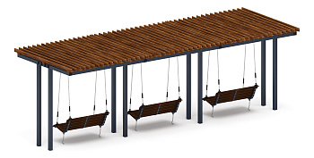 Пергола с диваном - МФ 78.04.03-01.И1 /без поликарбоната/