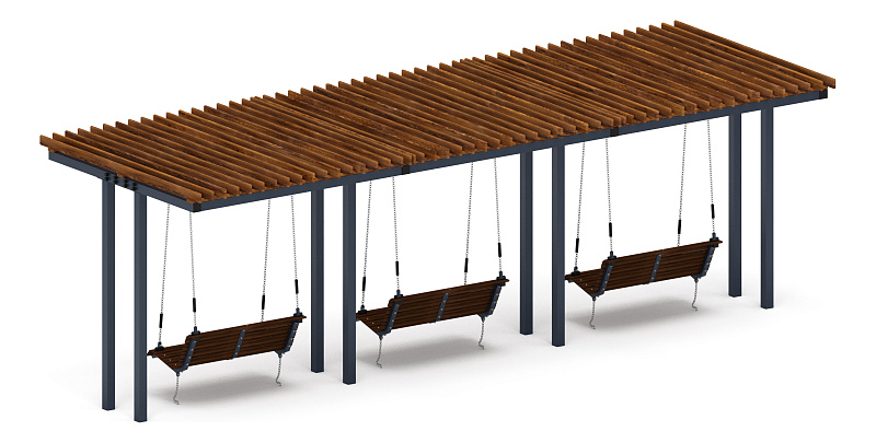 Пергола с диваном - МФ 78.04.03-01.И1 /без поликарбоната/