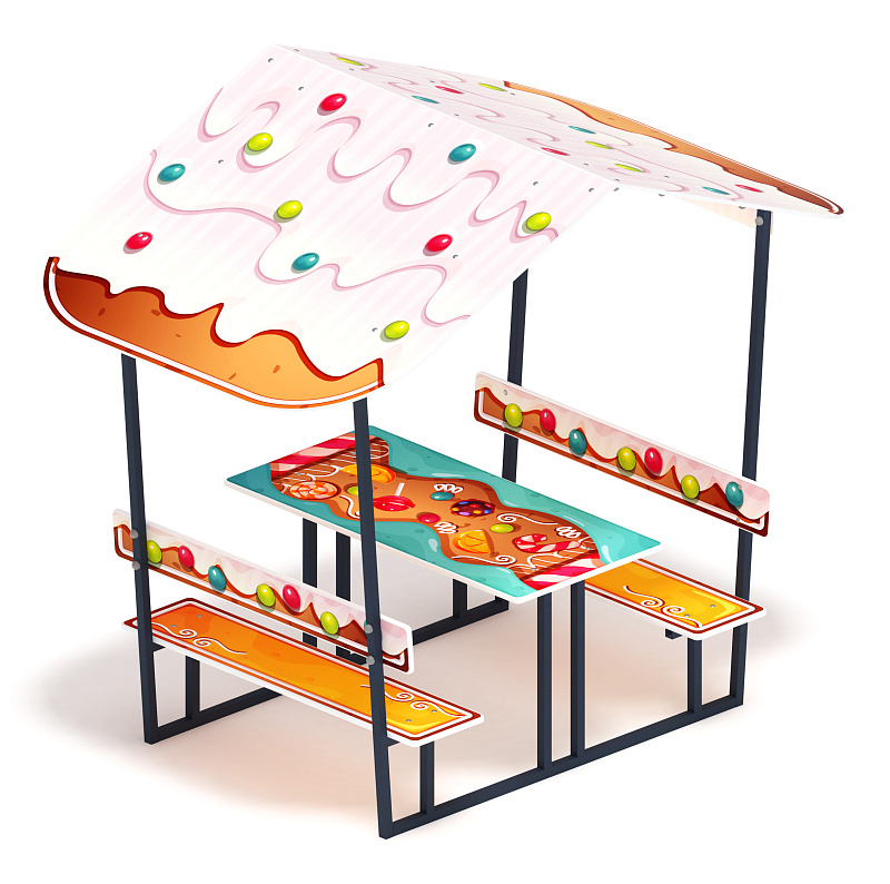 Столик детский с навесом (пряник) - МФ 31.01.08-06