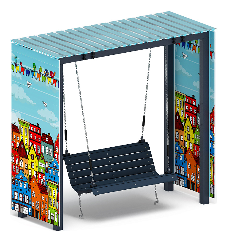 Пергола с диваном (Город) - МФ 78.06.01-04.И1 /с поликарбонатом/