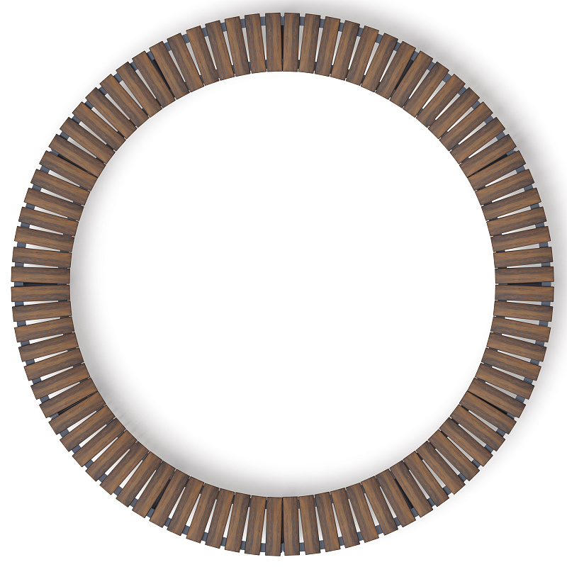 Модульная скамья радиальная (темный дуб) МФ 42.01.26