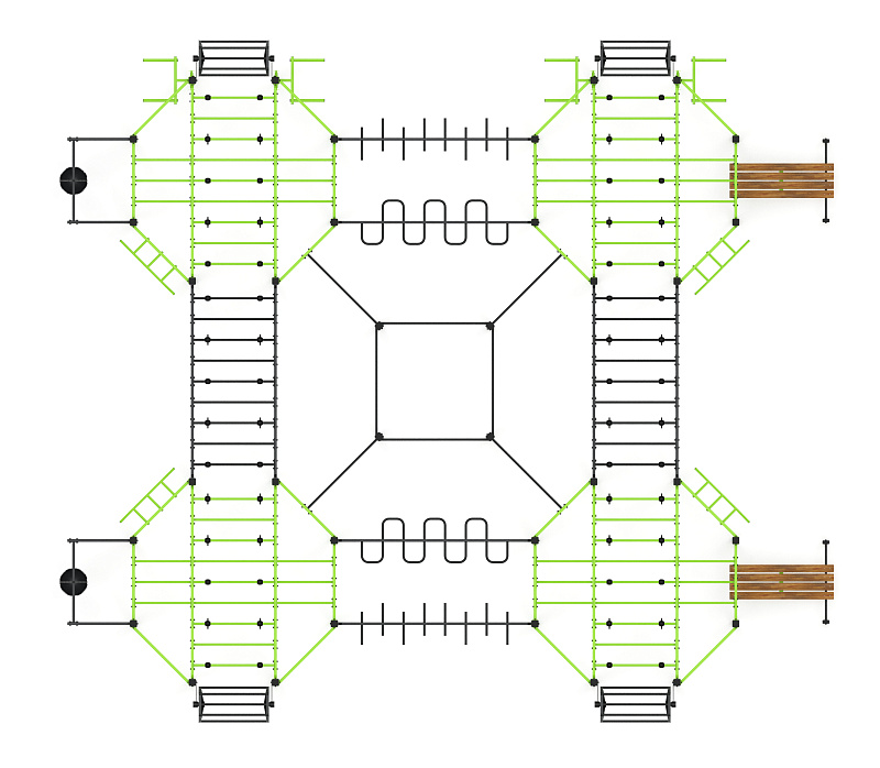 Многофункциональный спортивный комплекс (зеленый) МК 100.02-02