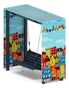 Пергола с диваном (Город) - МФ 78.06.01-04.И1 /с поликарбонатом/