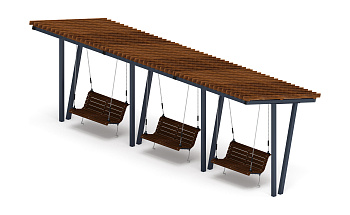 Пергола с диваном - МФ 78.03.03-01.И1 /без поликарбоната/