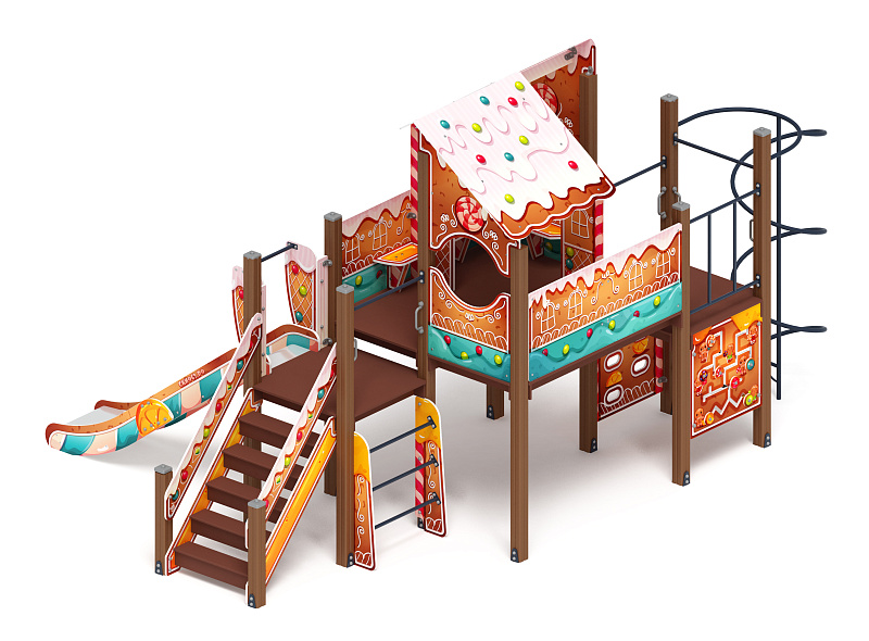 Теремок (Пряничный домик) - ДИК 2.07.01-02 - Игровой комплекс H=1200