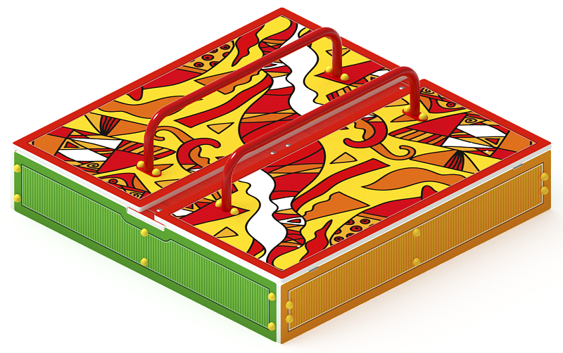 Песочница с крышкой средняя (Рыбы) - ИО 5.01.11-04