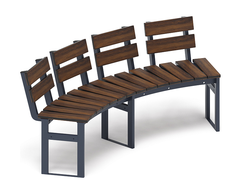 Модульная скамья радиальная (темный дуб) МФ 42.01.18