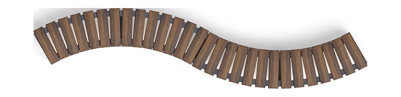 Модульная скамья радиальная (темный дуб) МФ 42.01.20