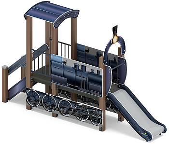 Паровозик (серо-синий) мини - ДИК 1.03.5.01-14 - Игровой комплекс H=750