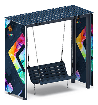 Пергола с диваном (СКИФ) - МФ 78.06.01-01.И1 /без поликарбоната/