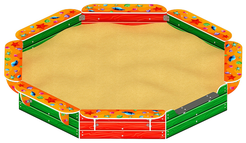 Песочница восьмигранная (Ракушки) - ИО 5.01.04-40