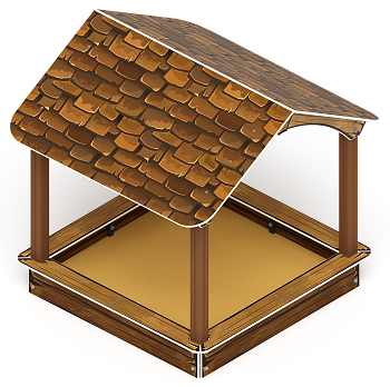 Песочный дворик с навесом Домик (Коричневый) - ИО 6.01.02-01