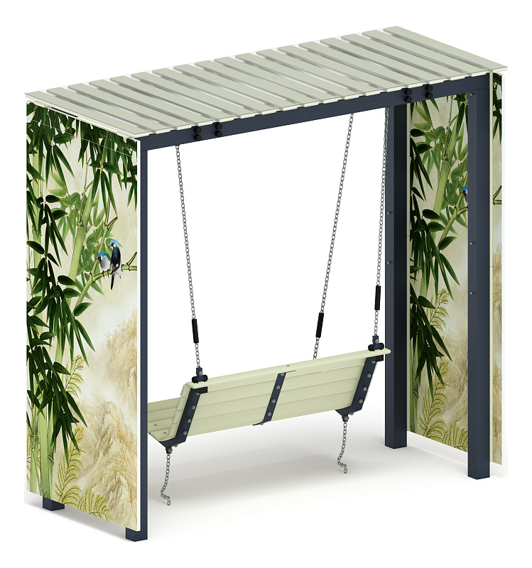 Пергола с диваном (Бамбук) - МФ 78.06.01-02.И1 /с поликарбонатом/