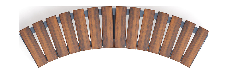 Модульная скамья радиальная (темный дуб) МФ 42.01.17