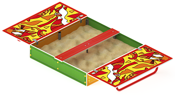 Песочница с крышкой средняя (Рыбы) - ИО 5.01.11-04