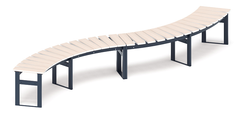 Модульная скамья радиальная (беленый дуб) МФ 42.01.20-01