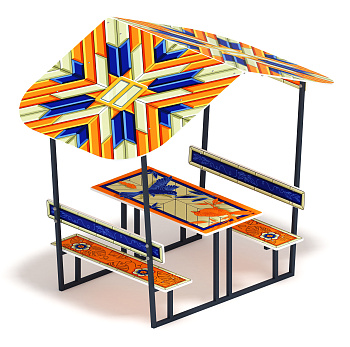 Столик детский с навесом (калейдоскоп) - МФ 31.01.08-07