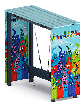 Пергола с диваном (Коты) - МФ 78.06.01-06.И1 /с поликарбонатом/