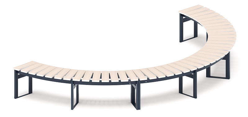 Модульная скамья радиальная (беленый дуб) МФ 42.01.24-01