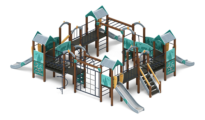 Остров детства (Тайга) - ДИК 2.01.8.01-03 - Игровой комплекс H=1200