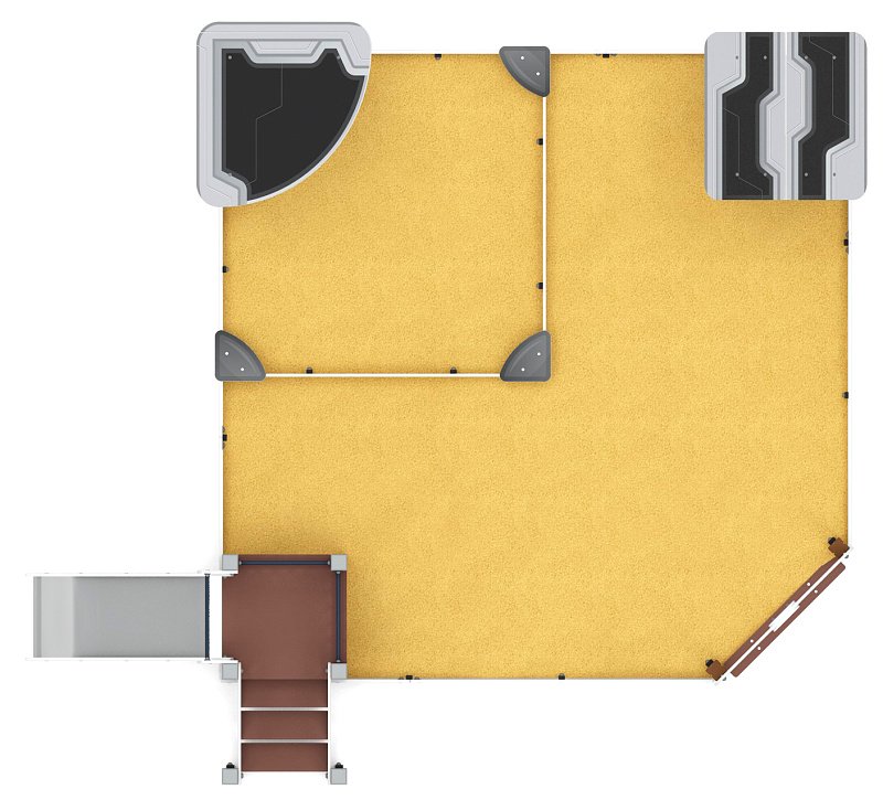 Песочный дворик с горкой (Техно) - ИО 6.01.05-04 H=750