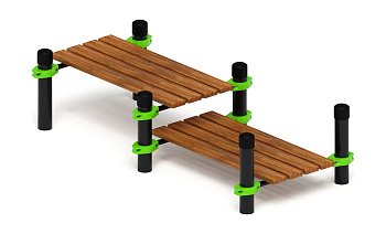 Гимнастическая скамья двойная разноуровневая