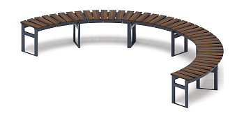 Модульная скамья радиальная (темный дуб) МФ 42.01.24
