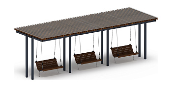 Пергола с диваном - МФ 78.04.03-И1 /с поликарбонатом/