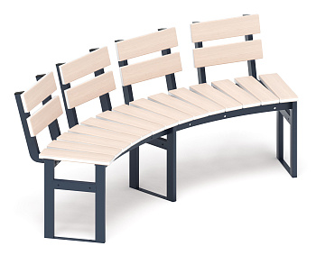 Модульная скамья радиальная (беленый дуб) МФ 42.01.18-01
