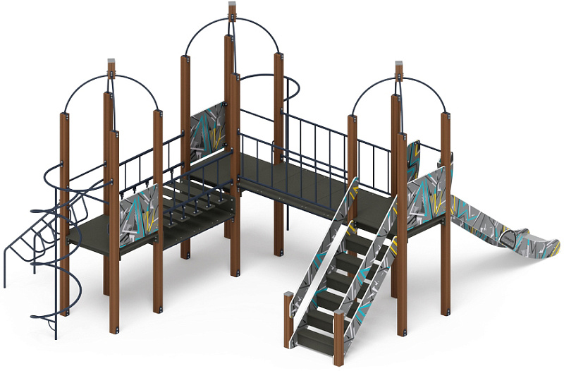 Навина (Техно-голубой) - ДИК 2.09.06-01 - Игровой комплекс H=1500