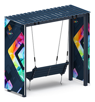 Пергола с диваном (СКИФ) - МФ 78.06.01-01.И1 /без поликарбоната/