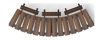 Модульная скамья радиальная (темный дуб) МФ 42.01.19