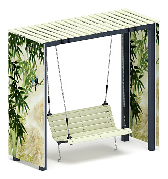 Пергола с диваном (Бамбук) - МФ 78.06.01-03.И1 /без поликарбоната/