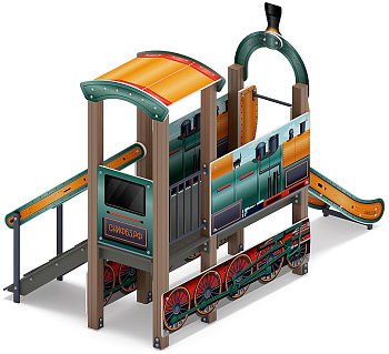 Паровозик (цветной) мини - ДИК 1.03.5.01-16 - Игровой комплекс H=750