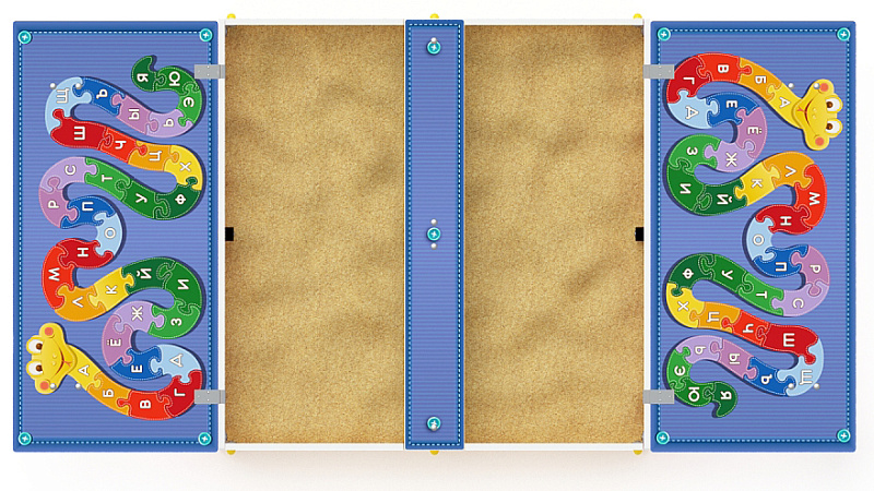 Песочница с крышкой средняя (Азбука) - ИО 5.01.11-01