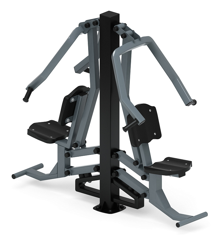 Жим от груди двойной (серый) - Уличный тренажер двойной - СТ 030-13.И1