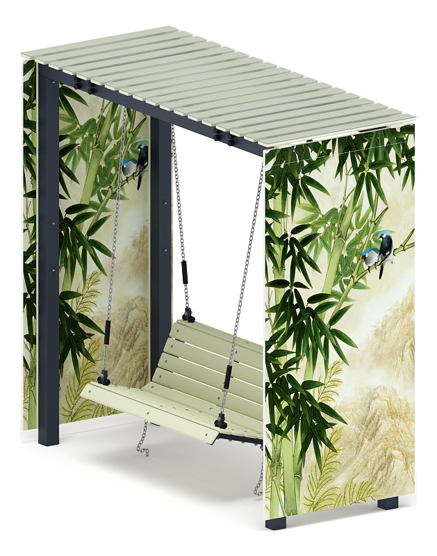 Пергола с диваном (Бамбук) - МФ 78.06.01-02.И1 /с поликарбонатом/