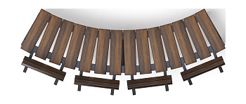 Модульная скамья радиальная (темный дуб) МФ 42.01.18