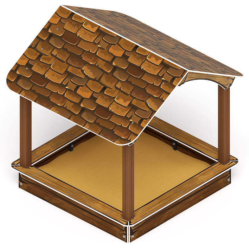 Песочный дворик с навесом Домик (Коричневый) - ИО 6.01.02-01