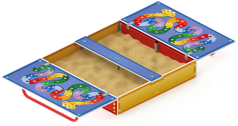 Песочница с крышкой средняя (Азбука) - ИО 5.01.11-01