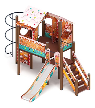 Теремок (Пряничный домик) - ДИК 2.07.01-02 - Игровой комплекс H=1200