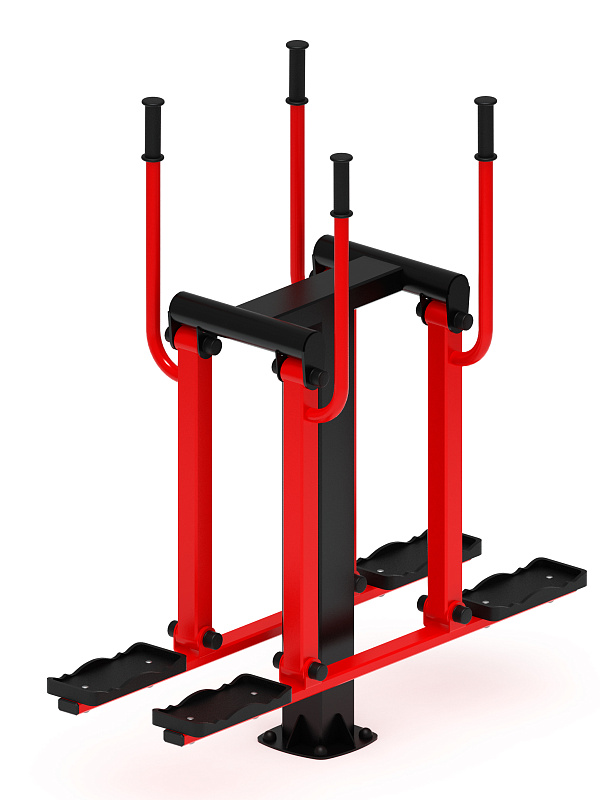 Двойные лыжи (красный) - Уличный тренажер - СТ 009-11.И1